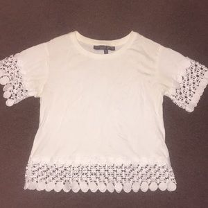 TOP SHOP white trim tee